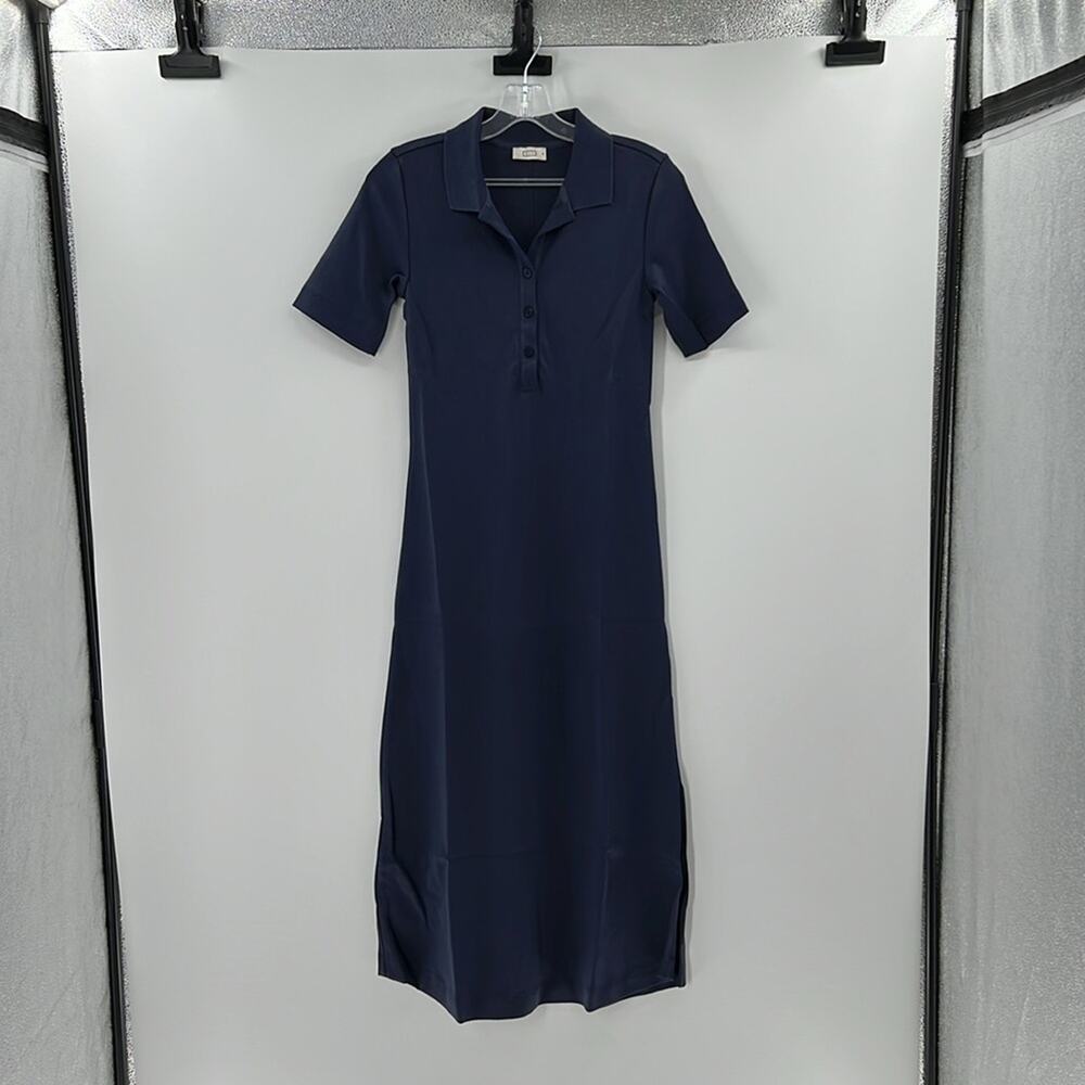 AYR Women's The Scout Short Sleeve Polo Midi Dress - Navy - XS - NWT